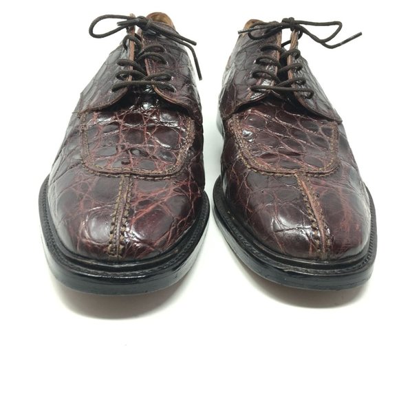Mezlan Platinum Oxfords Shoe Size 8 Full Crocodile
